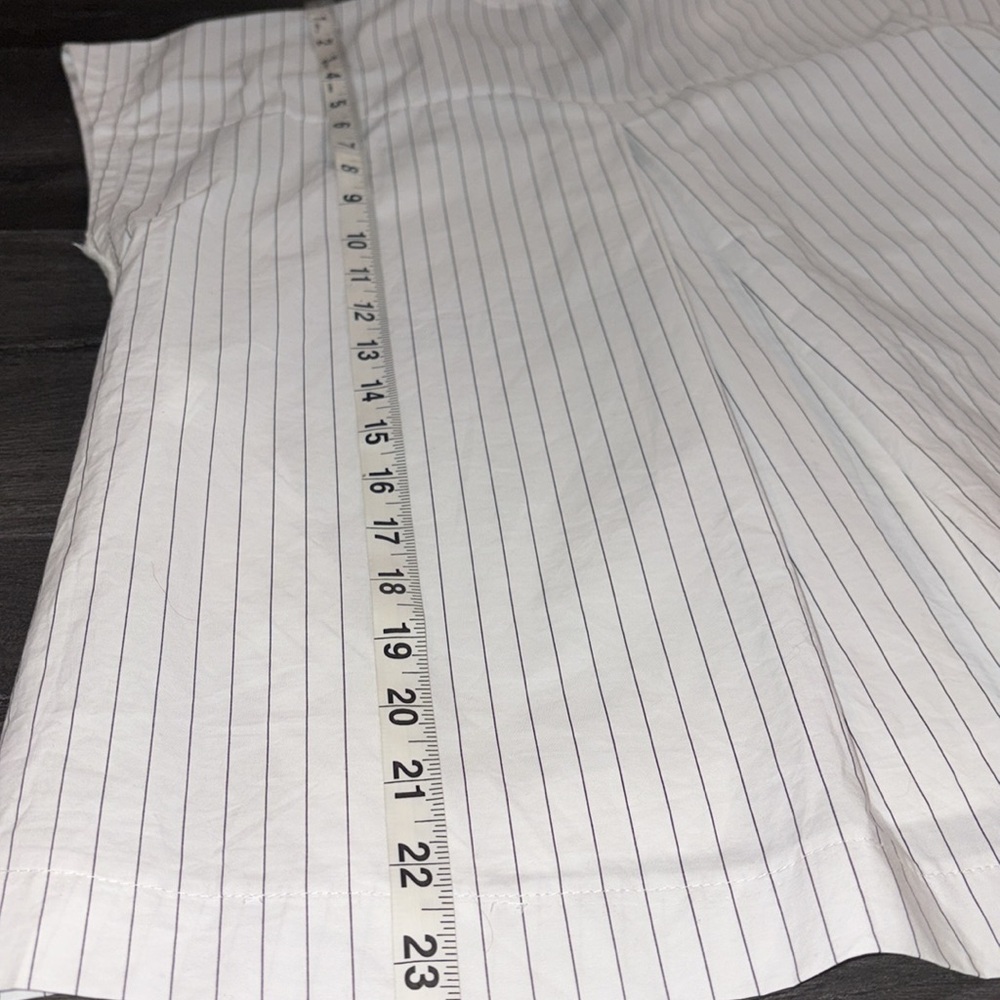 Zara NEW Cotton Poplin Stripe Side Button Vneck Tee Size Small Black/White - Picture 12 of 12